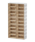 40 Pair Shoe Storage Cabinet With 2 Rows And 10 Tiers No Tools Needed In 3 Easy Steps Clear Magnetic Door Shoe Rack For Display