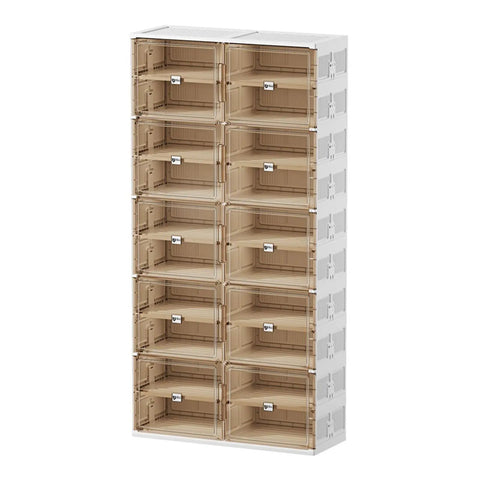 40 Pair Shoe Storage Cabinet With 2 Rows And 10 Tiers No Tools Needed In 3 Easy Steps Clear Magnetic Door Shoe Rack For Display