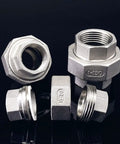 Built Tough 304 Stainless Steel Bsp Female To Female Coupling Union Connector Pipe Fitting Heavy Duty with multiple nuts