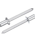 100 Pack 3/16x3/8 Aluminum Countersunk Blind Rivets Silver Open End Fasteners For DIY Sheet Metal Fabrication Auto Repair Boat Restoration