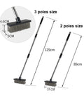 Heavy Duty Push Broom Brush With Tough Stainless Steel Bristles And Solid Handle For Patio Driveway Concrete Deck And Tile Floors Hard As Nails Cleaner showing 2 and 3 pole sizes.