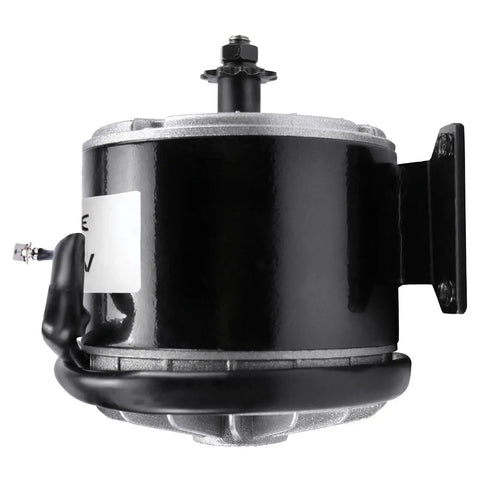 Side view of 36V 350W Brushed Motor With 2750 RPM For Electric Scooters Bicycles Go Karts And DIY Projects Reversible Rotation