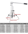 Hella Sturdy Hydraulic Gear Puller Kit Featuring Rapid Jaw Setup And Serious Tonnage Power To Break Free Stubborn Bearings Rotors Axles And Pulleys Without Breaking A Sweat Right Now. Detailed diagram showing dimensions and features of the gear puller.