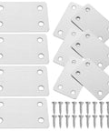 20 Pieces Stainless Steel Flat Brackets With Screws For Wood DIY Projects Heavy Duty Easy Install And Versatile Straight Mending Plates