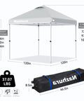 10 by 10 Foot Pop Up Canopy Tent With Sand Weight Bag Freestanding Sun Shelter For Picnic And Camping Easy One Person Setup