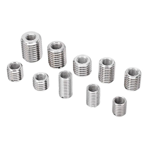 33 Piece M8x125 Stainless Steel Threaded Inserts Kit Self Tapping Design For Wood Furniture Drawer Pulls And Shipping Crates Durable Repair Sleeves For Softwoods And Crate Projects, assorted inserts
