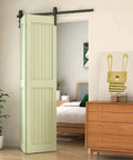Bi Folding Sliding Barn Door Hardware Kit For Two Doors, space-saving design in modern home hallway with easy install on 40 inch track
