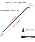 Solid 0.5U Cabinet Horizontal Lacing Cable Management Bar 2 Pack 18.98 Inch dimensions with screws and cable ties specifications.