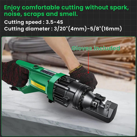 Heavy Duty 900 Watt Electric Hydraulic Rebar Workhorse Cuts Up To 5/8 Inch Steel Bar And Number Five Rod Smooth As Butter Fast 2.5 Second Job Site Snips With Replaceable Jaw Blades