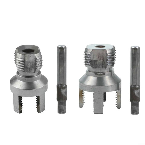 Sileduove Pipe Threader And Cutter Tool Kit For Pvc Pipes With Electric Drill featuring 20mm and 25mm threading dies for precise plumbing.