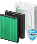 Airmega 300 And 300S Replacement Filter Set For Large Rooms Up To 1256 Sq Ft With HEPA And Activated Carbon Filters, Green And Black