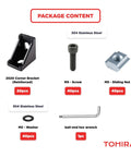 Black 2020 Aluminum T Slot Corner Bracket Kit With 20 Right Angle Connectors And 40 T Nuts And Screws For 6mm V Slot Profile