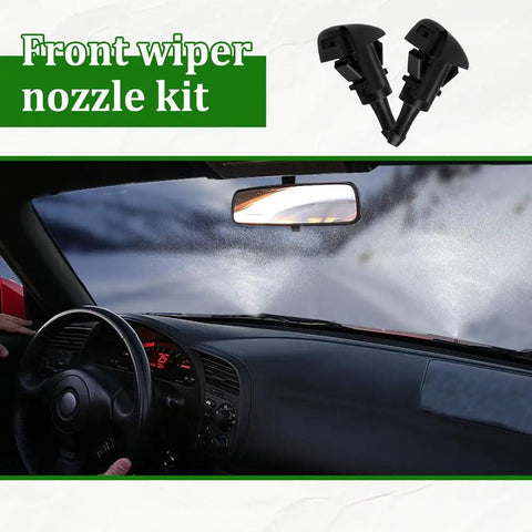 Interior view showcasing installation of Front Windshield Washer Nozzle Set 2 Pack For Chrysler Dodge Ram Replaces 4805742AB 5113049AA.