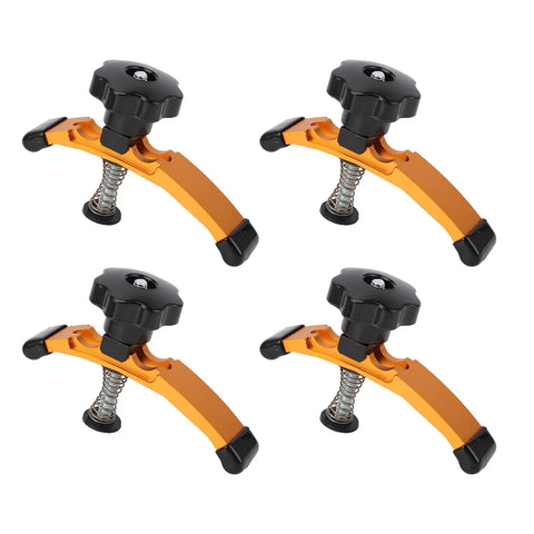 Heavy Duty T Track Hold Down Clamps With Rubber Pads For Woodworking Jobs And CNC Router Projects Includes Four Adjustable Press Plate Clamps.