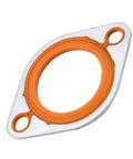 Heavy Duty Thermostat Water Neck Housing Gasket For Chevy Small Block Big Block Engine Replacement Part in bright orange, detailed view.