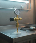 Pro Grade Argon And CO2 Gas Regulator With Brass Frame Single Stage Pressure Controller Easy Turn Knob For Precise Adjustable Output Gauge Included And Smooth Gas Supply For Welding Stations And Field Repairs, brass regulator with gauge