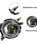 Fog Lights For 2008 2015 Mitsubishi Lancer Front Bumper Clear Lens H11 12V 35W Halogen Bulbs Adjustment screw and wiring detail
