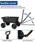 Heavy Duty 1200 Lb Poly Garden Dump Cart With 7 Cu Ft Bed, Quick Release 2-In-1 Convertible Handle And 13 Inch Pneumatic Tires