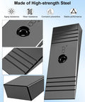 Close-up of a zinc-plated 2 Inch Leaf Spring Shim Kit with 8 degree wedge for pinion angle or caster, showing details.