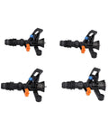 10 Pack One Half Inch Male Thread 360 Degree Sprinkler Heads for lawn garden irrigation shown in black with orange accents