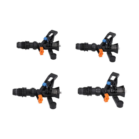10 Pack One Half Inch Male Thread 360 Degree Sprinkler Heads for lawn garden irrigation shown in black with orange accents