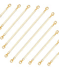 Go-To Gold Jewelry Extenders Set For Necklaces, Bracelets, And Anklets, 10 Pieces In Assorted Sizes, Stainless Steel Chain Extenders