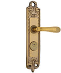 Retro Style Zinc Alloy Door Knob Lock With Key For Indoor Security, featuring detailed brass finish, ornate design, easy install.