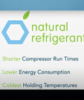 natural refrigerant logo with benefits listed for energy efficiency and cold storage performance