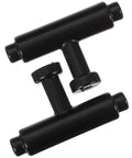 2 Pack Zinc Alloy Cabinet Handles For Drawers And Wardrobes, black metal dresser pulls, sleek design, shown at angle