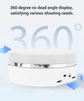 Slick 6.3 Inch Electric Rotating Display Stand With LED Glow, Adjustable Speed Turntable shown in 360 degree rotation view.