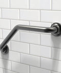 16 Inch Angled Shower Grab Bar ADA Compliant With 500 Lb Load Capacity Glacier Collection for bathroom safety on tile wall.