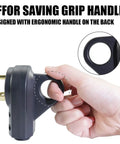Hardworking 30 Amp Male Rv Replacement Plug With 125V Pull Handle And Strain Relief held in hand, featuring ergonomic grip handle.