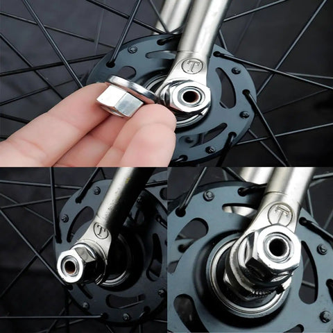Top Tier 3/8 Inch Bike Wheel Axle Nut Kit Built Tough And Fresh Rock Solid Alloy Steel Bicycle Hardware with grip tight threads on bike.