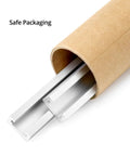Aluminum T Track 36 Inch 4 Pack Universal Double Cut Profile With Predrilled Holes And Screws shown in protective packaging