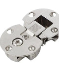 Close-up of Concealed Flip Down Table Hinge Ninety And One Hundred Eighty Degrees Zinc Alloy for foldable drop-leaf tables.