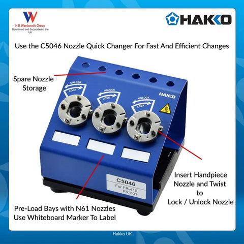 C5046 Nozzle Quick Changer with N61-10 Desoldering Nozzle 1.6mm Quick Change Tip for FR Series Desoldering Tools