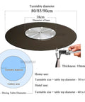 Kick Back Heavy Duty Tempered Glass Lazy Susan Turntable 31 To 35 Inch Round with 10mm thickness and 38cm base diameter.