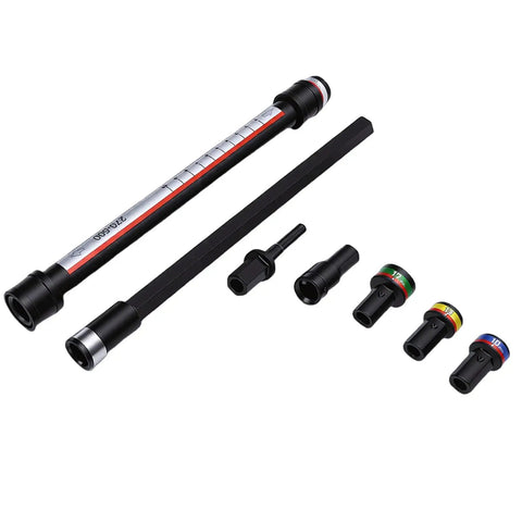 Pro Ceiling Leveling Socket Set With Stretch Rod And 10mm 13mm 14mm 17mm Fits Electric Drill Or Impact Wrench For Tough Jobs At Home Or On Site Fast And Reliable Gear, black metal sockets