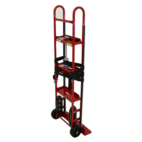 Heavy Duty Appliance Hand Truck 800 Pound Workhorse With Ratchet Strap For No Sweat Moving Flip Up Handle Plus Six Inch Solid Rubber Wheels Built Tough In Usa