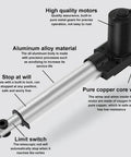 Beefy 6000N High Thrust Linear Actuator 12V To 48V Voltage Range Quiet Low Noise Motor U Shaped Bracket Included Heavy Duty