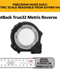Pro Carpenter Tape Measure 16 Foot Metric To Metric Reverse Flatback with label and ruler detail on white background