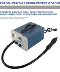 Desoldering Station 850D Hot Air Rework Tool With LED Digital Display and Solder Removal Kit, showing unit and hot air gun.