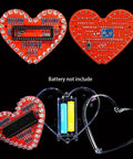 Heart Shaped LED Flashing Light Kit With 51 Microcontroller For Electronics, 32 Colorful 5mm LEDs, exposed circuit board view
