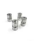 Aluminum Rollers For Lift Utility Trailer Tailgate Lift Assist 6061 T6 Aluminum Universal Fit 4 Pack Durable Rust Resistant Great For Heavy Duty Trailer Doors GMNR925A shown in a set of four, highlighting cylindrical shape and metallic finish.