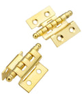 Gold Crown Decorative Hinges 40mm 8 Hole Set Of 2 For Vintage Wooden Boxes Cabinets Jewelry Chests And Suitcases in gold finish