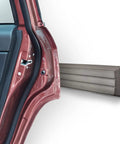 Heavy Duty Wall Guard Protectors And Bumpers For Garage Parking Spots Workshop Doors Hella Tough Rubber Foam Impact Shield Dark Grey 16 Inch 2 Pack shown installed near a car door.