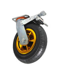 Heavy Duty 8 Inch Swivel Casters Set Of 4 With Two Brakes Beefed Up Industrial Rubber Wheels For Cart Bench Or Dolly Outdoor Use