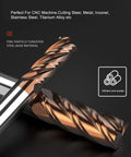 Five Piece Micro Grain Carbide Square End Mill Set, 1/8 Inch (3mm), Four Flute Milling Cutter For Alloy And Hardened Steels, HRC55 AlTiN Coated
