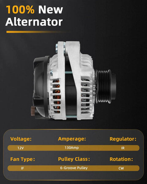 Side view of Beefed Up High Output Alternator For Odyssey 2011 2012 2013 Pilot 2012 2013 2014 2015 Ridgeline 2012 2014 12V 130Amp