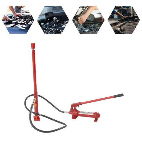 Heavy Duty 4 Ton Hydraulic Ram Auto Body Frame Repair Kit Featuring Beefy Lifting Power And Complete 15 Piece Gear Set Including Five Foot Oil Hose And Rugged Carry Case For Truck Shop Builds